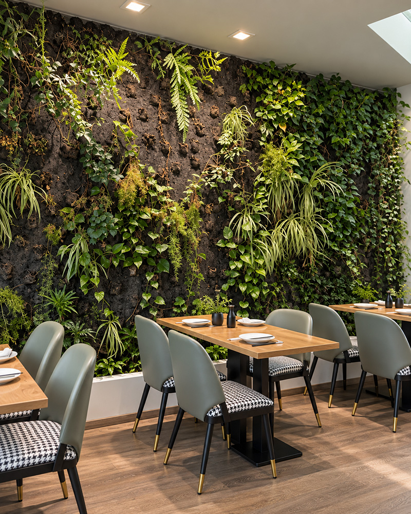 Mur végétal de Sushi Aji
